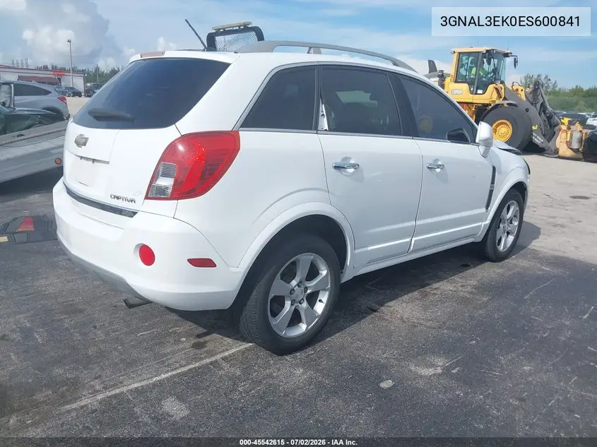 2014 Chevrolet Captiva Sport Fleet Lt VIN: 3GNAL3EK0ES600841 Lot: 45542615