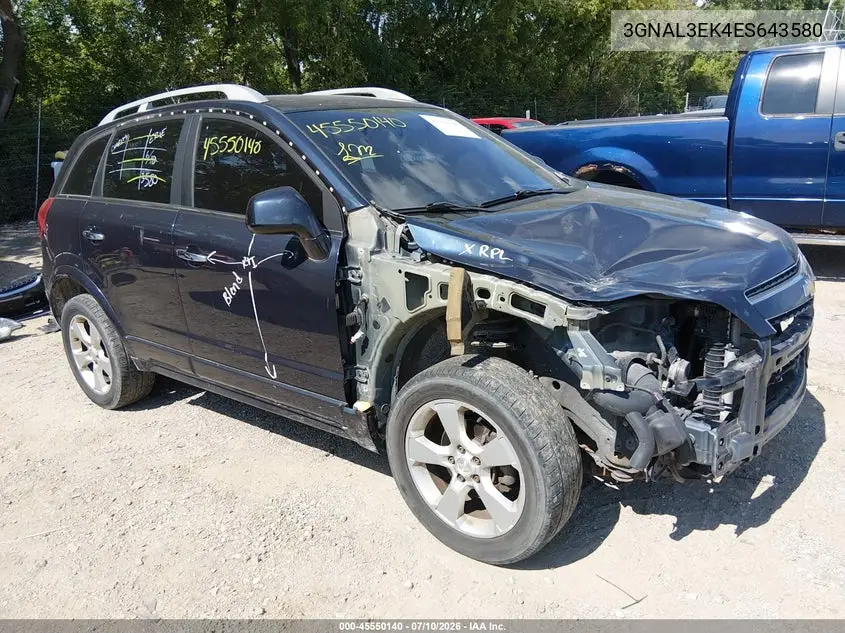 2014 Chevrolet Captiva Sport Fleet Lt VIN: 3GNAL3EK4ES643580 Lot: 45550140