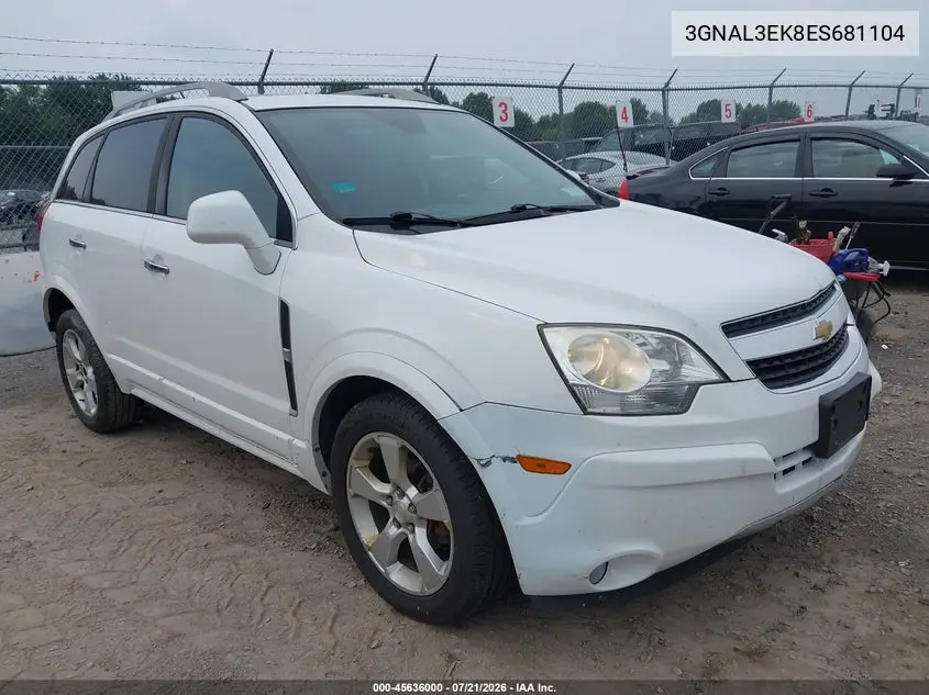 2014 Chevrolet Captiva Sport Fleet Lt VIN: 3GNAL3EK8ES681104 Lot: 45636000