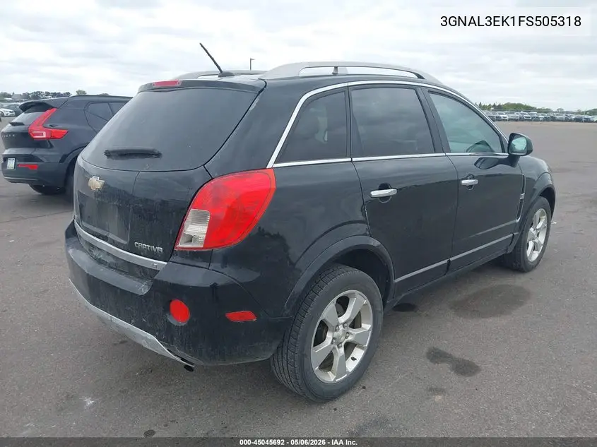 2015 Chevrolet Captiva Sport Lt VIN: 3GNAL3EK1FS505318 Lot: 45045692
