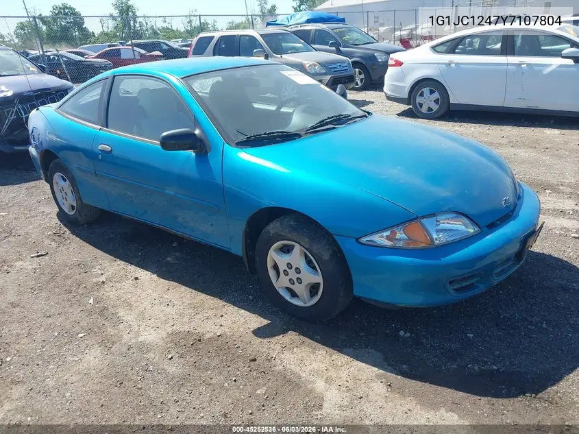 2000 Chevrolet Cavalier VIN: 1G1JC1247Y7107804 Lot: 45252536