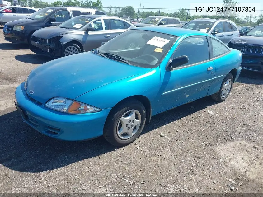 2000 Chevrolet Cavalier VIN: 1G1JC1247Y7107804 Lot: 45252536