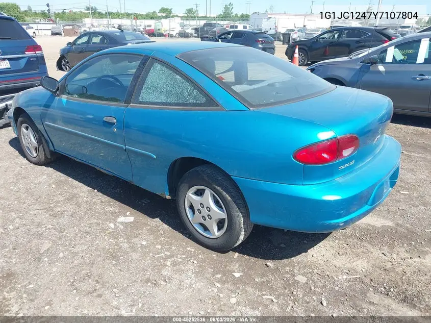 2000 Chevrolet Cavalier VIN: 1G1JC1247Y7107804 Lot: 45252536