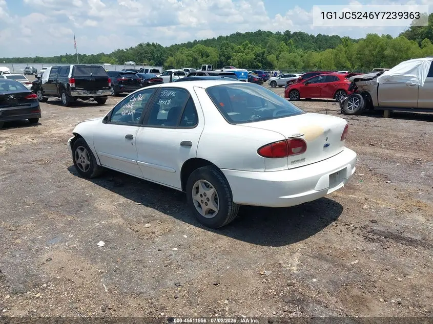 2000 Chevrolet Cavalier VIN: 1G1JC5246Y7239363 Lot: 45511556