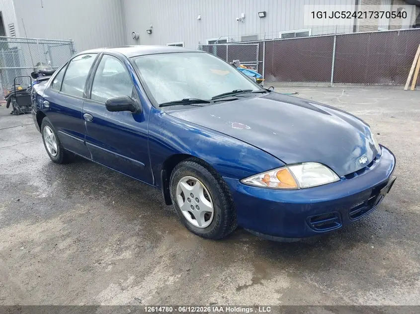 2001 Chevrolet Cavalier Vl/Vlx VIN: 1G1JC524217370540 Lot: 12614780