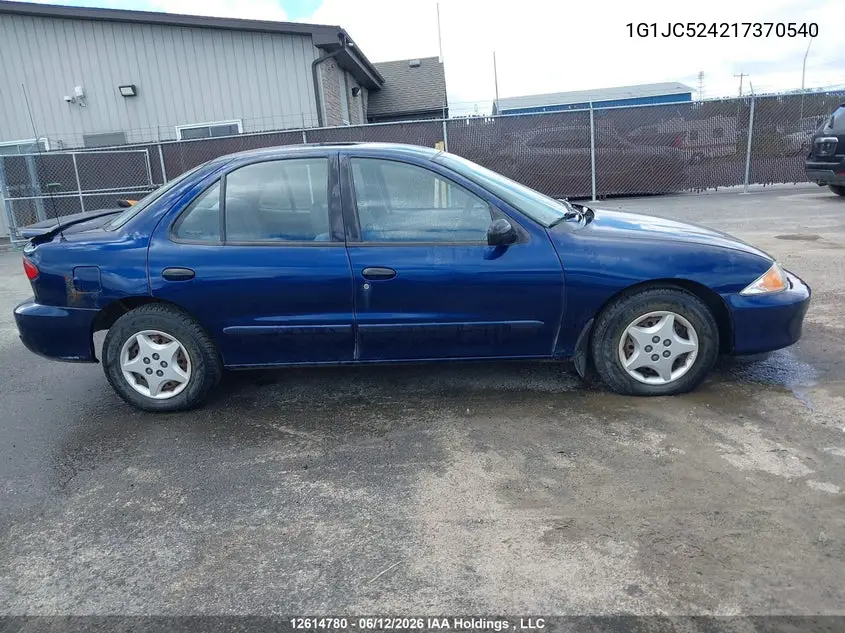 2001 Chevrolet Cavalier Vl/Vlx VIN: 1G1JC524217370540 Lot: 12614780
