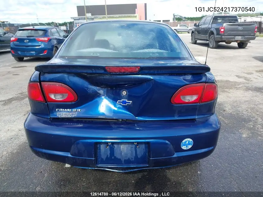 2001 Chevrolet Cavalier Vl/Vlx VIN: 1G1JC524217370540 Lot: 12614780