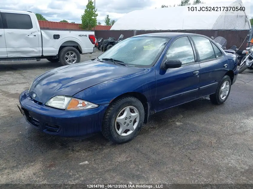 2001 Chevrolet Cavalier Vl/Vlx VIN: 1G1JC524217370540 Lot: 12614780