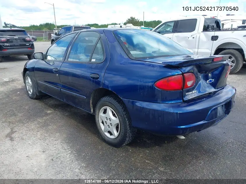2001 Chevrolet Cavalier Vl/Vlx VIN: 1G1JC524217370540 Lot: 12614780