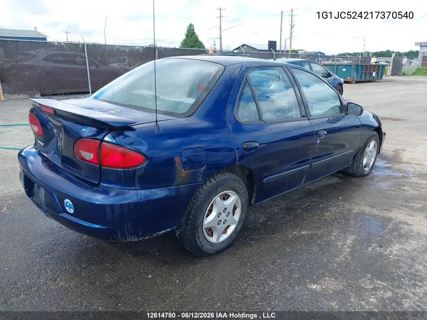 2001 Chevrolet Cavalier Vl/Vlx VIN: 1G1JC524217370540 Lot: 12614780