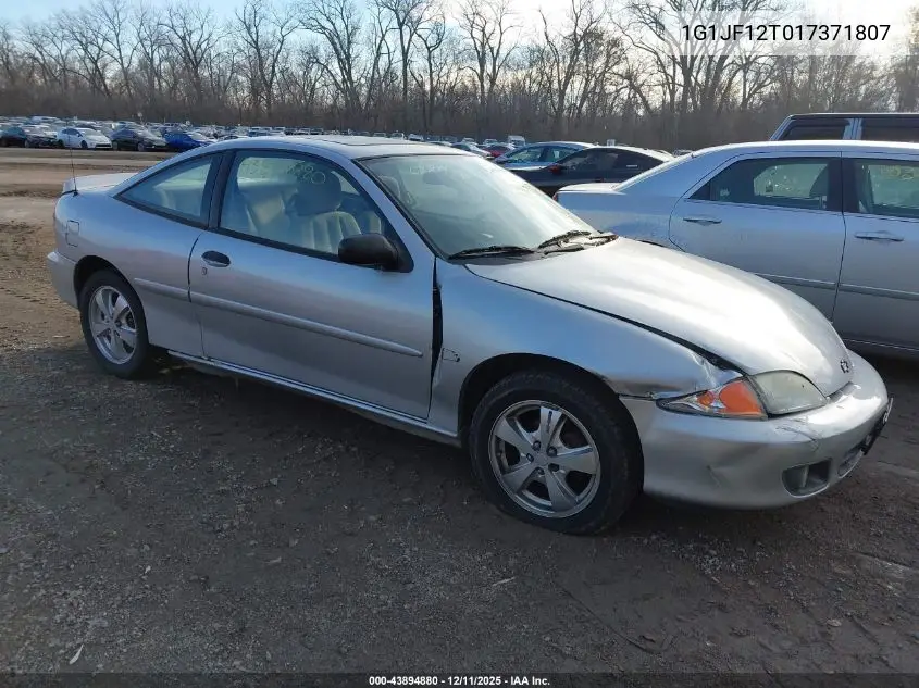 2001 Chevrolet Cavalier Z24 VIN: 1G1JF12T017371807 Lot: 43894880
