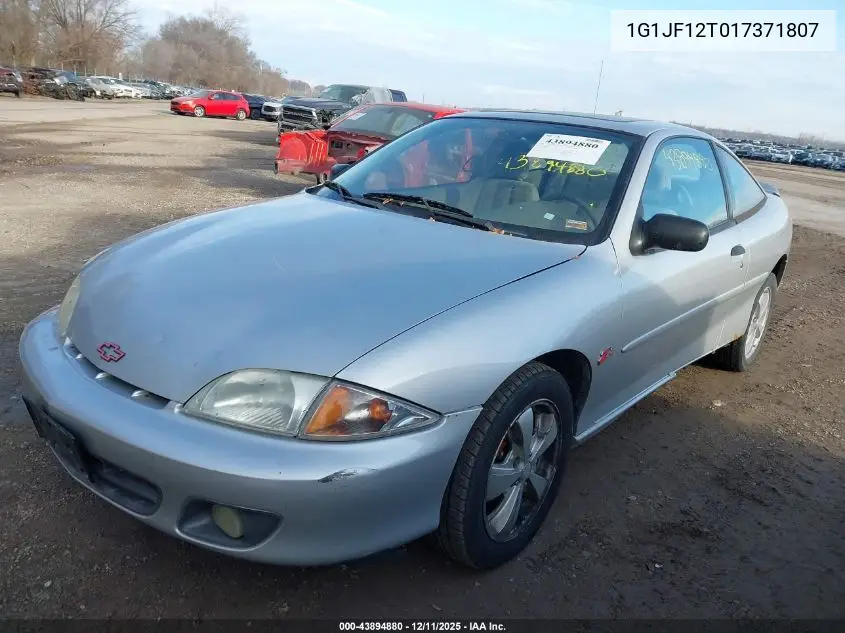 2001 Chevrolet Cavalier Z24 VIN: 1G1JF12T017371807 Lot: 43894880