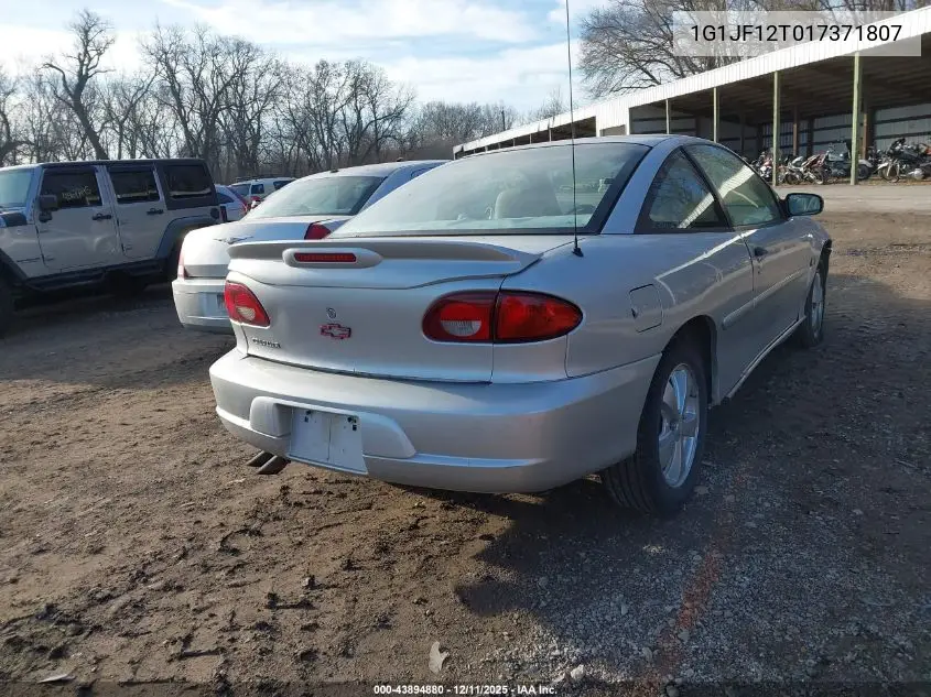 2001 Chevrolet Cavalier Z24 VIN: 1G1JF12T017371807 Lot: 43894880