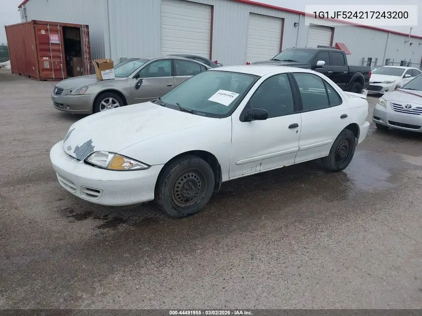 2001 Chevrolet Cavalier Ls VIN: 1G1JF524217243200 Lot: 44491955