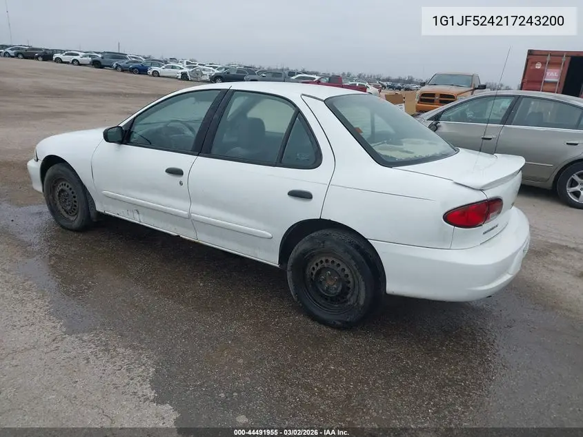 2001 Chevrolet Cavalier Ls VIN: 1G1JF524217243200 Lot: 44491955
