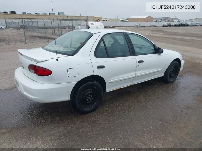 2001 Chevrolet Cavalier Ls VIN: 1G1JF524217243200 Lot: 44491955