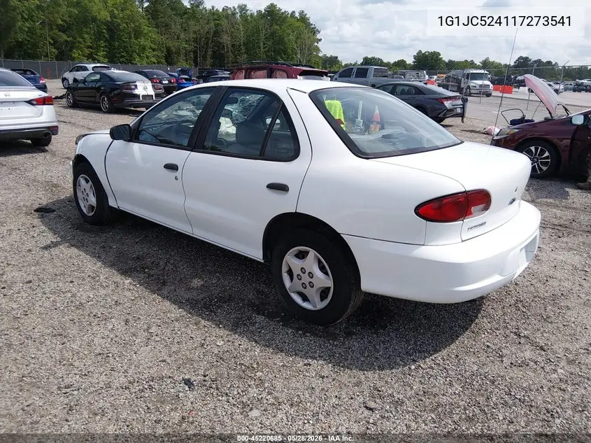 2001 Chevrolet Cavalier VIN: 1G1JC524117273541 Lot: 45220685