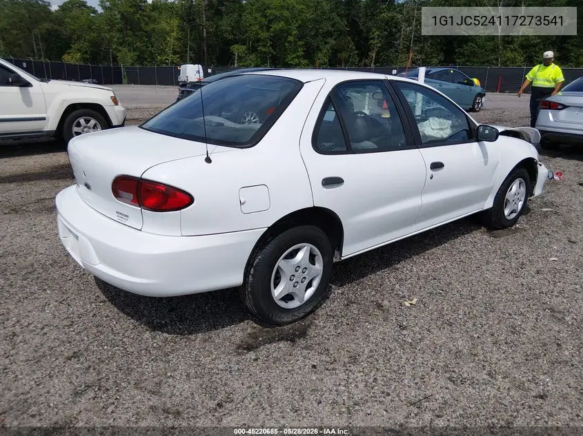 2001 Chevrolet Cavalier VIN: 1G1JC524117273541 Lot: 45220685