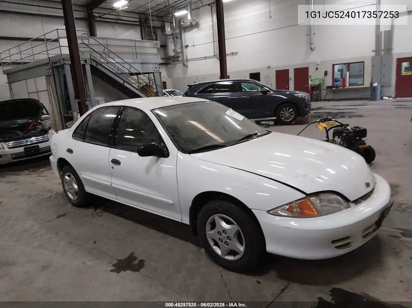 2001 Chevrolet Cavalier VIN: 1G1JC524017357253 Lot: 45257520
