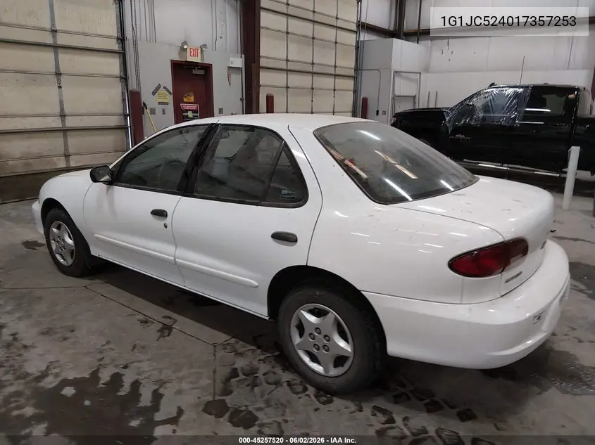 2001 Chevrolet Cavalier VIN: 1G1JC524017357253 Lot: 45257520