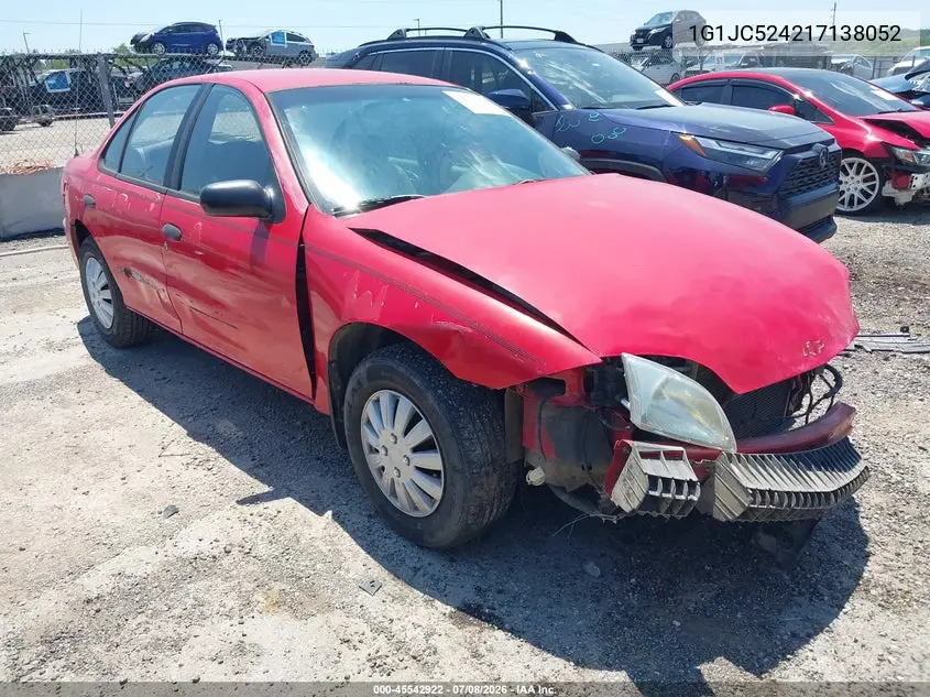 2001 Chevrolet Cavalier VIN: 1G1JC524217138052 Lot: 45542922