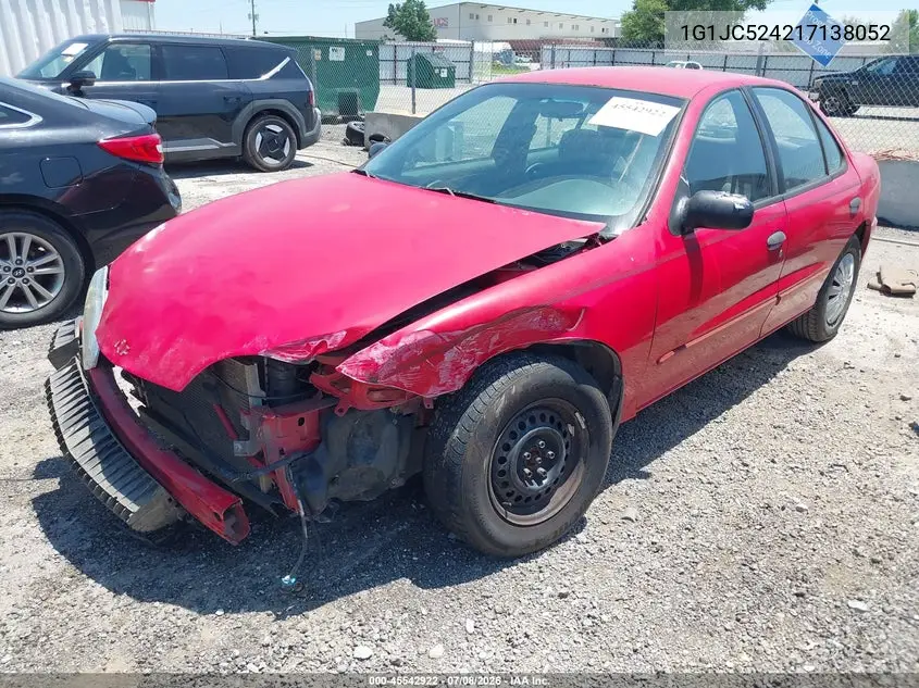 2001 Chevrolet Cavalier VIN: 1G1JC524217138052 Lot: 45542922