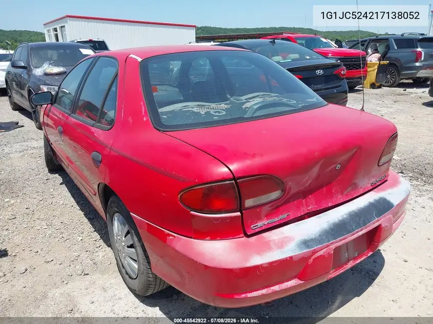 2001 Chevrolet Cavalier VIN: 1G1JC524217138052 Lot: 45542922