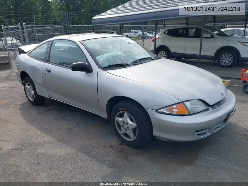 2001 Chevrolet Cavalier VIN: 1G1JC124317242218 Lot: 45659501