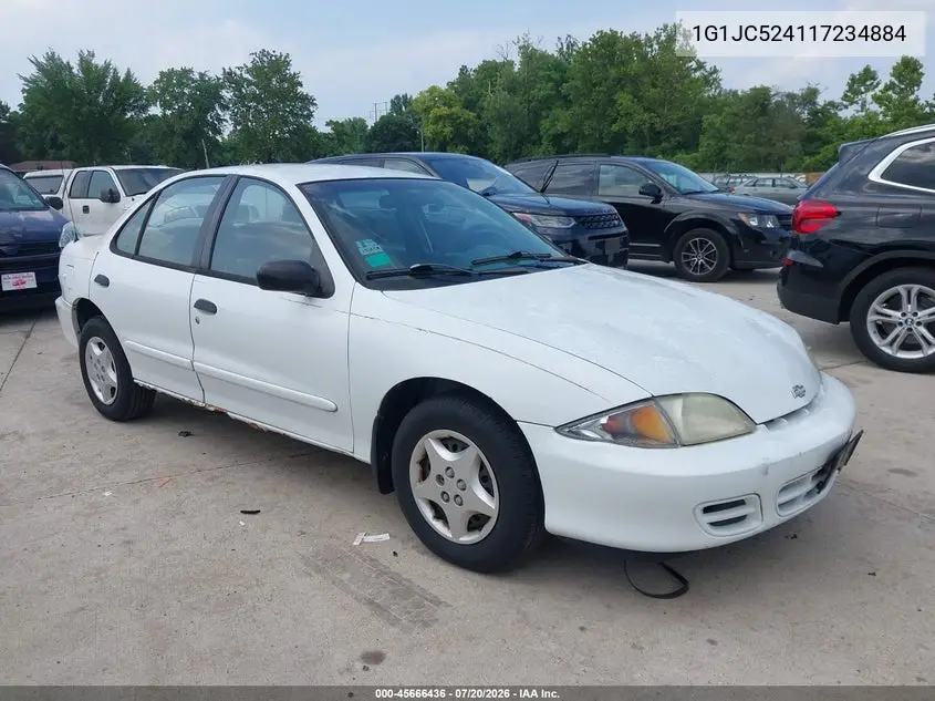 2001 Chevrolet Cavalier VIN: 1G1JC524117234884 Lot: 45666436