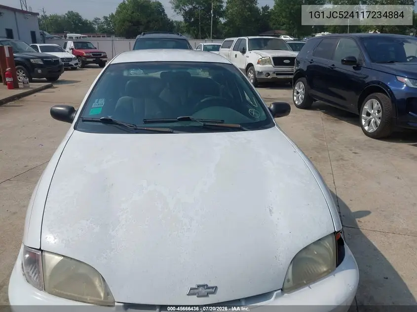 2001 Chevrolet Cavalier VIN: 1G1JC524117234884 Lot: 45666436