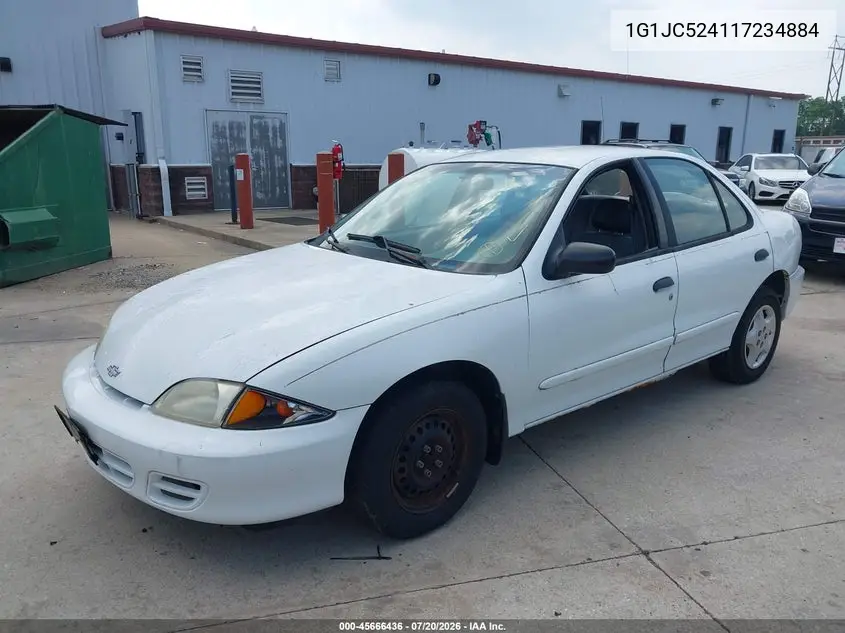 2001 Chevrolet Cavalier VIN: 1G1JC524117234884 Lot: 45666436