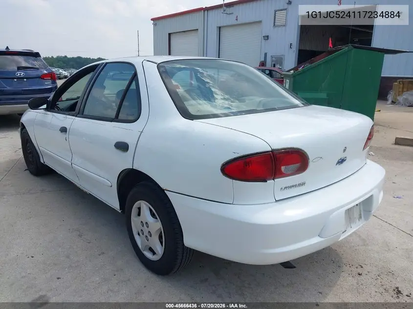 2001 Chevrolet Cavalier VIN: 1G1JC524117234884 Lot: 45666436