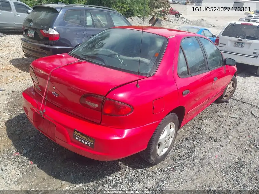 2002 Chevrolet Cavalier VIN: 1G1JC524027473361 Lot: 45297023