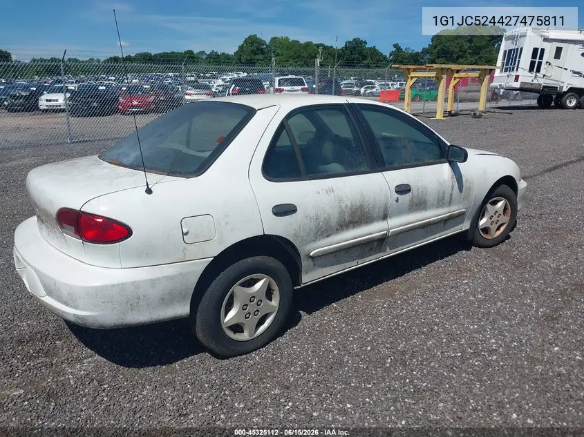 2002 Chevrolet Cavalier VIN: 1G1JC524427475811 Lot: 45325112