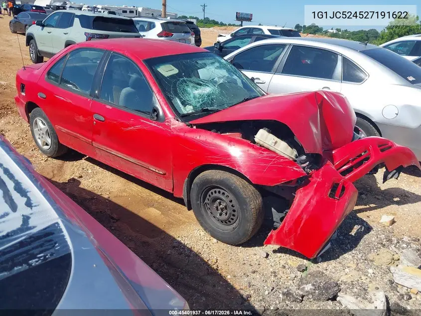 2002 Chevrolet Cavalier VIN: 1G1JC524527191622 Lot: 45401937