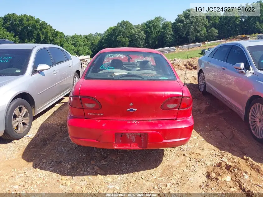 2002 Chevrolet Cavalier VIN: 1G1JC524527191622 Lot: 45401937