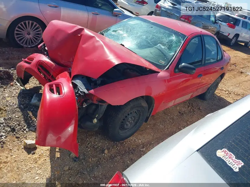 2002 Chevrolet Cavalier VIN: 1G1JC524527191622 Lot: 45401937