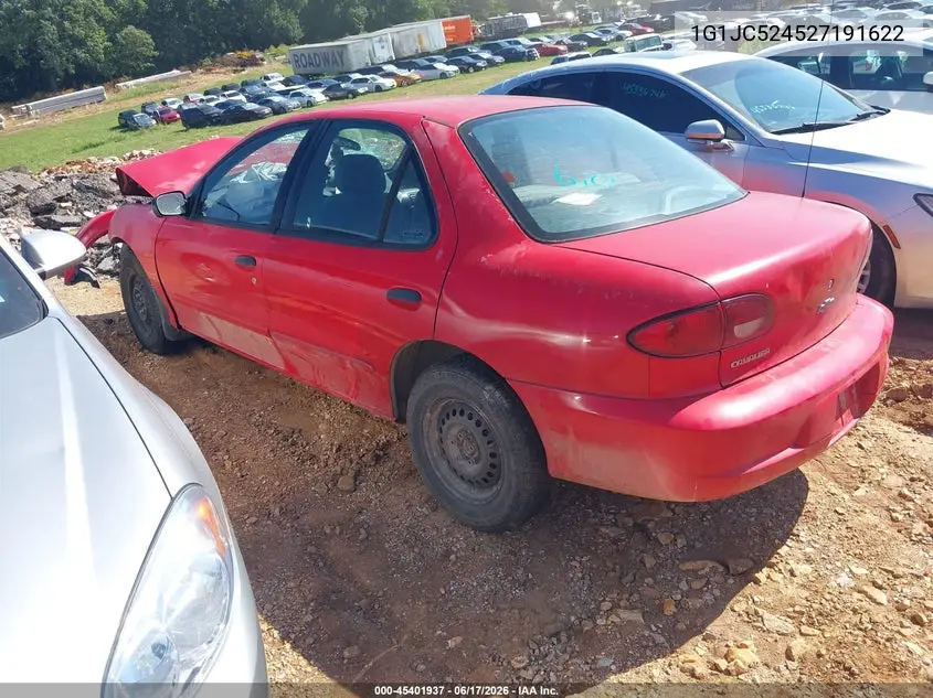 2002 Chevrolet Cavalier VIN: 1G1JC524527191622 Lot: 45401937