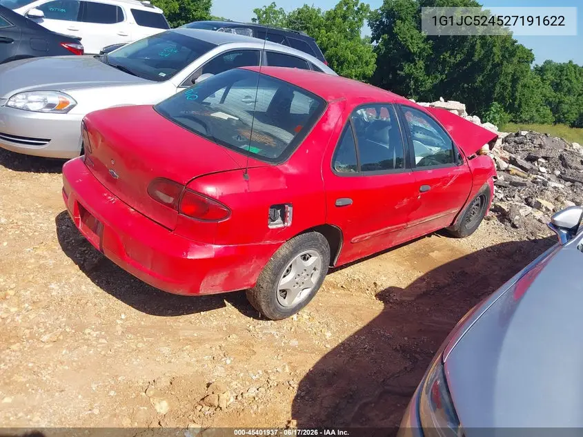 2002 Chevrolet Cavalier VIN: 1G1JC524527191622 Lot: 45401937