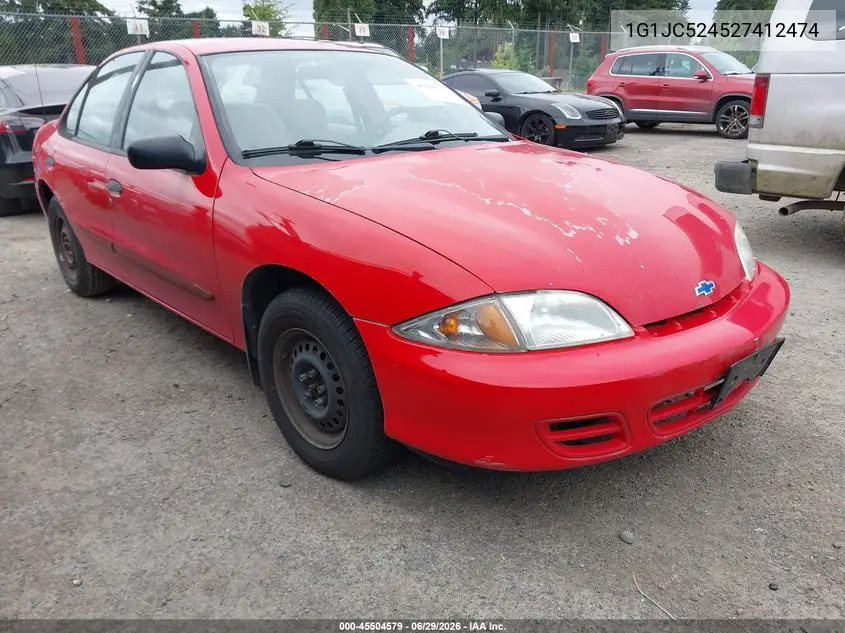 2002 Chevrolet Cavalier VIN: 1G1JC524527412474 Lot: 45504579