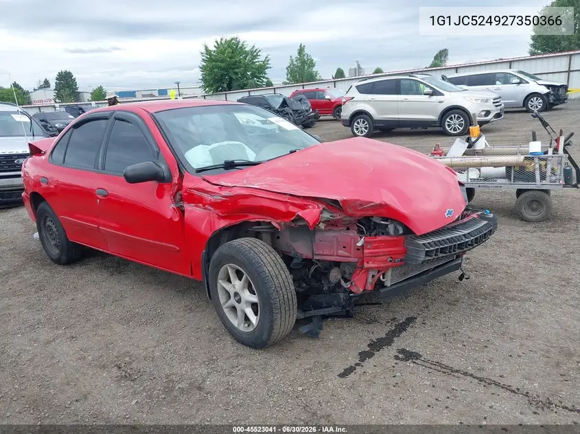 2002 Chevrolet Cavalier VIN: 1G1JC524927350366 Lot: 45523041