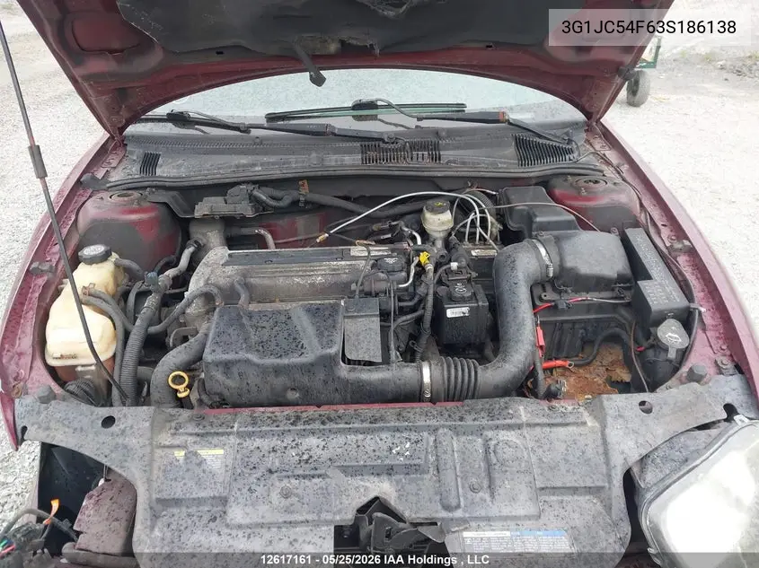 2003 Chevrolet Cavalier VIN: 3G1JC54F63S186138 Lot: 12617161