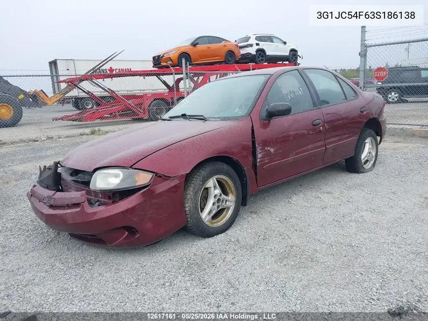2003 Chevrolet Cavalier VIN: 3G1JC54F63S186138 Lot: 12617161