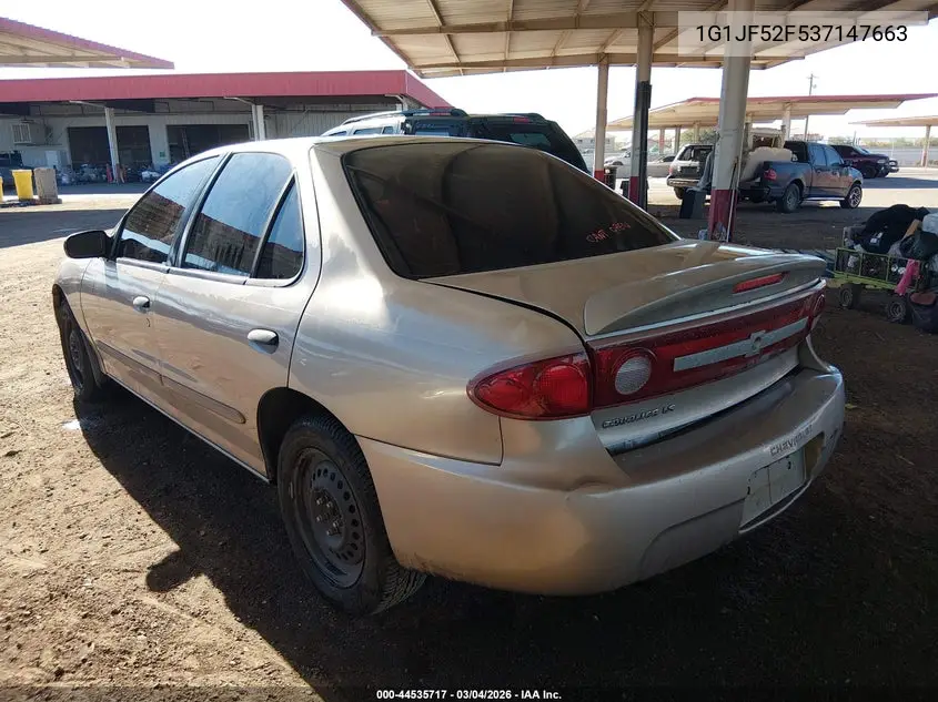 2003 Chevrolet Cavalier Ls VIN: 1G1JF52F537147663 Lot: 44535717