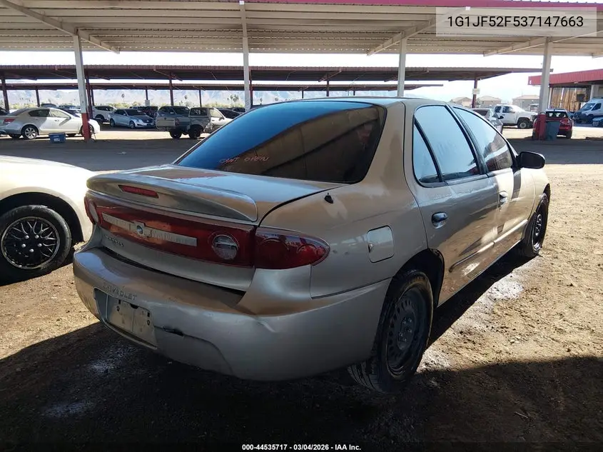2003 Chevrolet Cavalier Ls VIN: 1G1JF52F537147663 Lot: 44535717