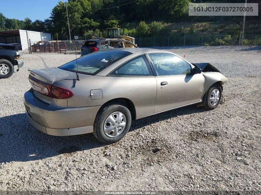 2003 Chevrolet Cavalier VIN: 1G1JC12F037270305 Lot: 45249395