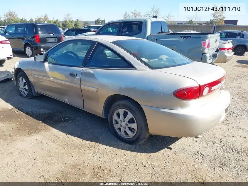 2003 Chevrolet Cavalier VIN: 1G1JC12F437111710 Lot: 45424145