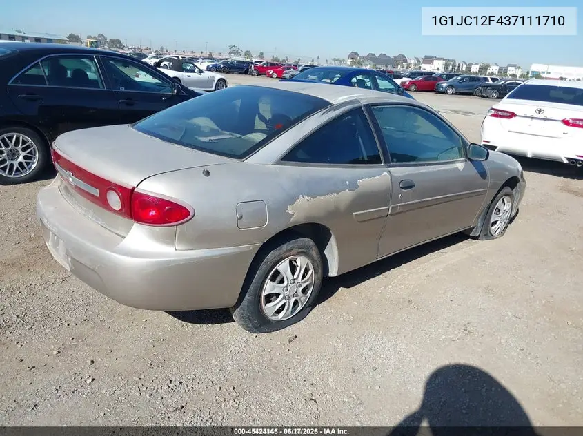 2003 Chevrolet Cavalier VIN: 1G1JC12F437111710 Lot: 45424145