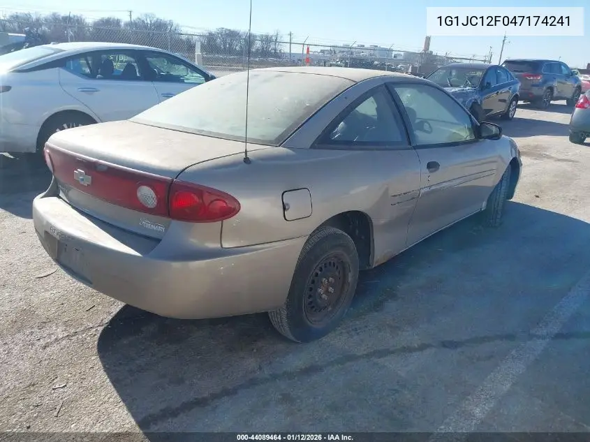 2004 Chevrolet Cavalier VIN: 1G1JC12F047174241 Lot: 44089464