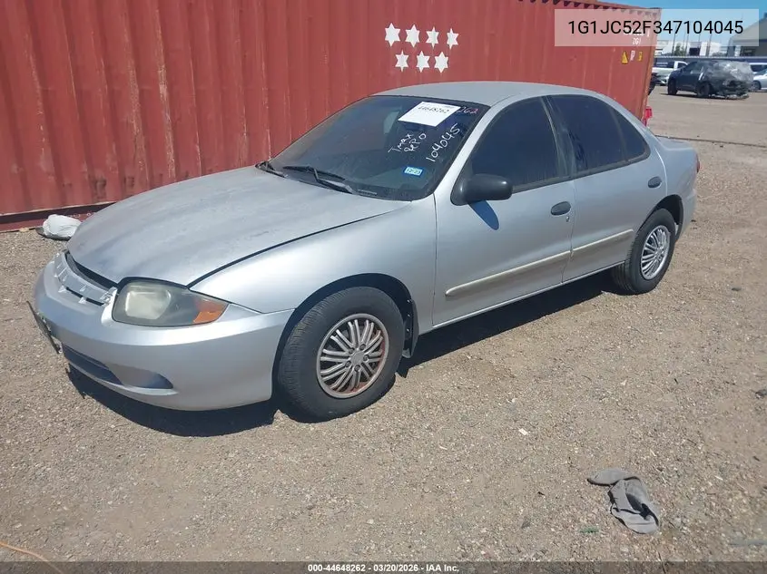 2004 Chevrolet Cavalier VIN: 1G1JC52F347104045 Lot: 44648262